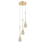 3 lights gold pendant light