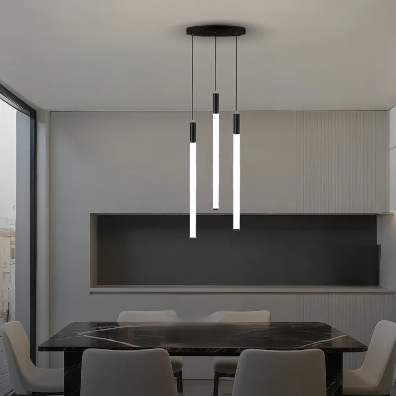 8 lights tube chandelier for staircase