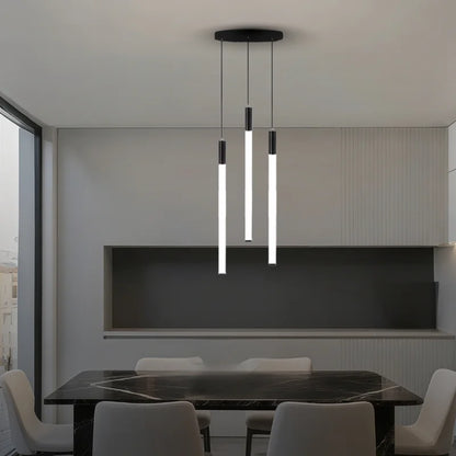 8 lights tube chandelier for staircase