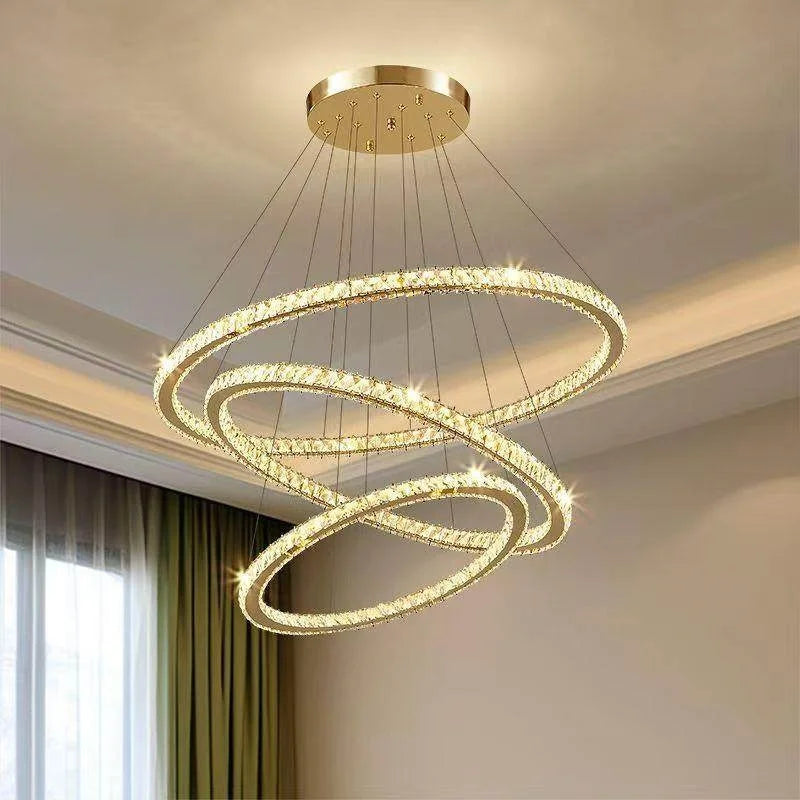 3 rings led crystal chandelier for living room