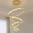 3 rings modern gold led chandelier for living room