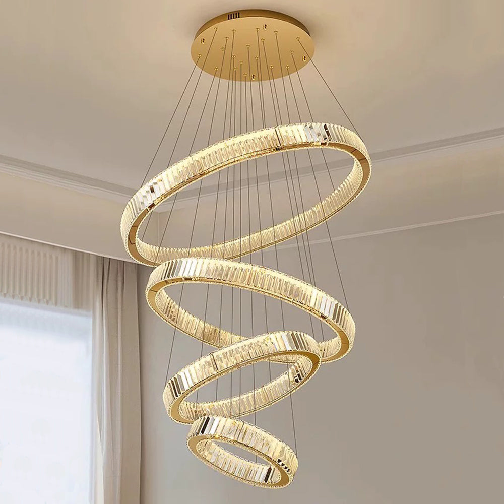 3 rings modern gold led chandelier for living room