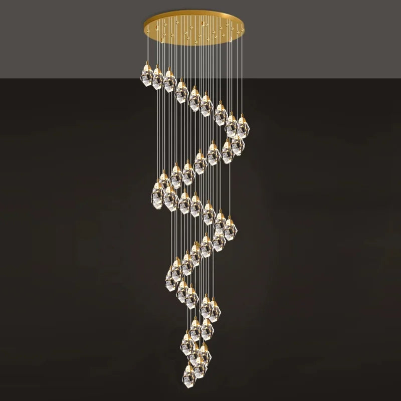 40 lights diamond crystal chandelier for staircase