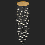 45 lights birds design large staircase chandelier