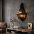 Veil Brown Aluminum Chain Modern LED Wall Light for Bedroom & Living Room