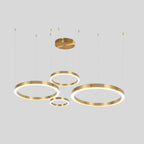 4 rings brushed gold led chandelier