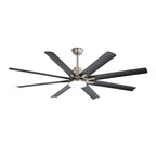 Alloy 66 Inch Ceiling Fan Chandelier Nickel + Black