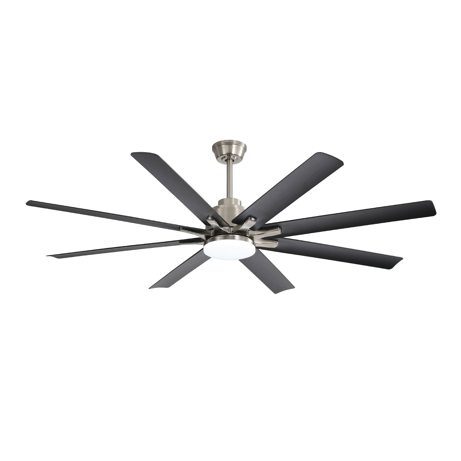 Alloy 66 Inch Ceiling Fan Chandelier Nickel + Black