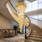 YOOGEE luxury staircase chandelier for high ceiling entryway lighting