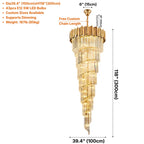 YOOGEE luxury staircase chandelier for high ceiling entryway lighting