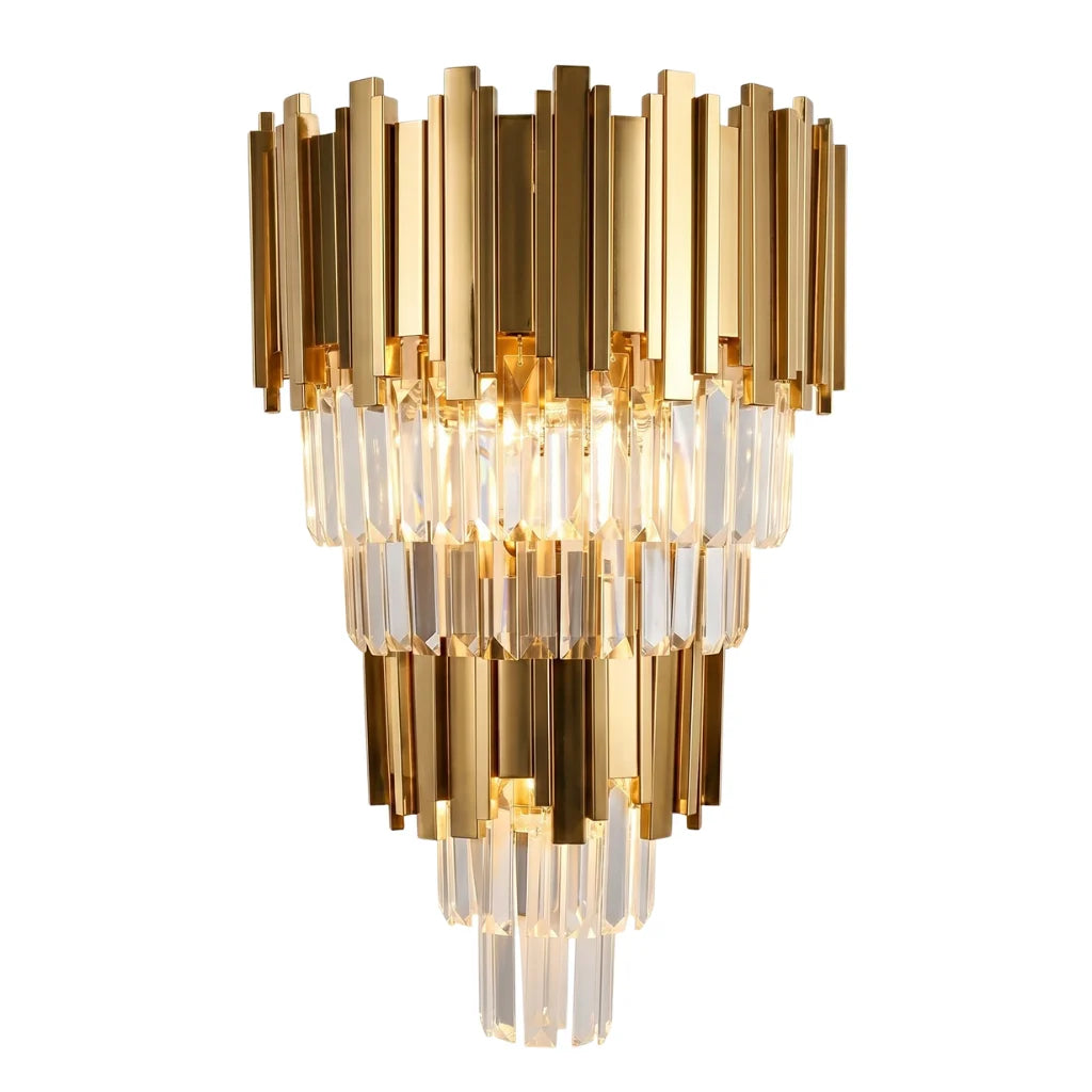 Astra Gold/Chrome Crystal Wall Sconce Pro for Living Room & Bedroom
