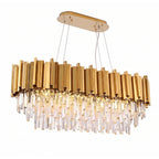 Modern brass pendant light for upscale American home interiors