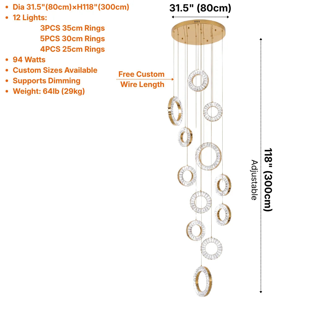 Contemporary chandelier lighting fixture for luxury home decor