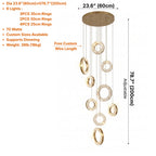 YOOGEE luxury crystal chandelier for modern dining room lighting