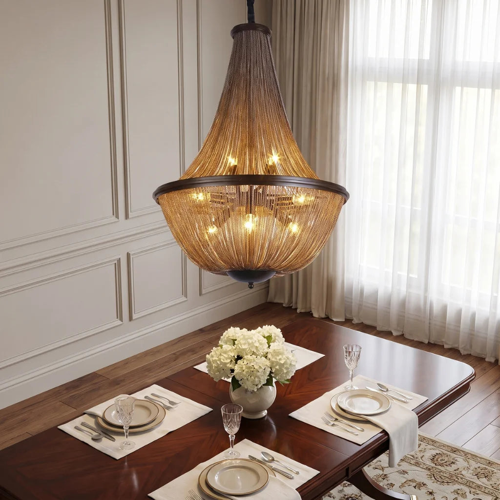 Veil Modern Brown LED Chandelier for Living Room & Dining Room