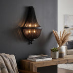 Veil Brown Aluminum Chain Modern LED Wall Light for Bedroom & Living Room