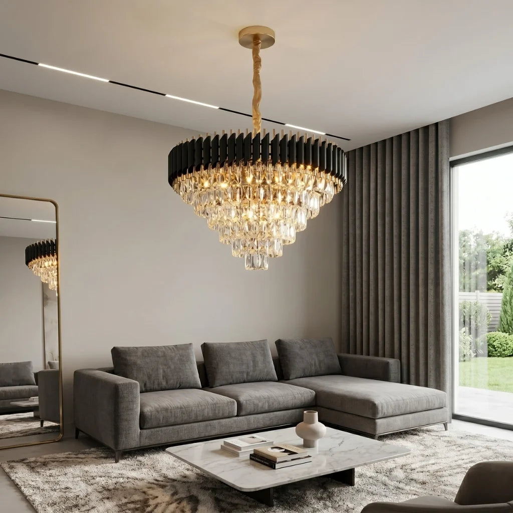 Luxury ceiling chandelier for upscale American home interiors