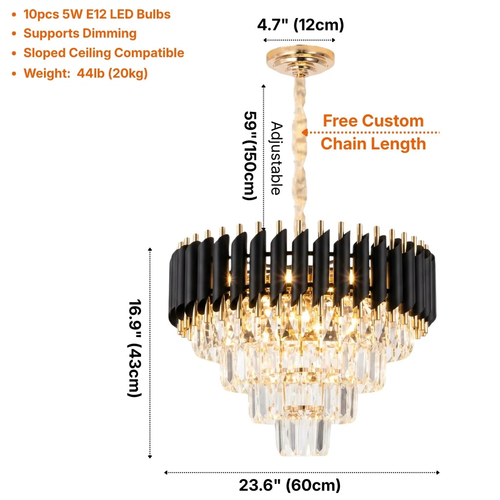 YOOGEE statement chandelier for dining room and foyer lighting
