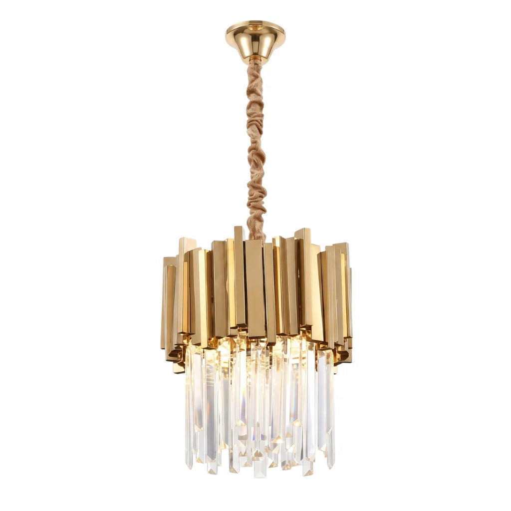 Astra Small Gold/Chrome Crystal Pendant Light for Dining Room & Kitchen Island