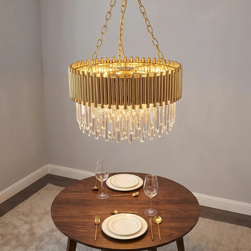 Gleam Gold and Crystal Chandelier