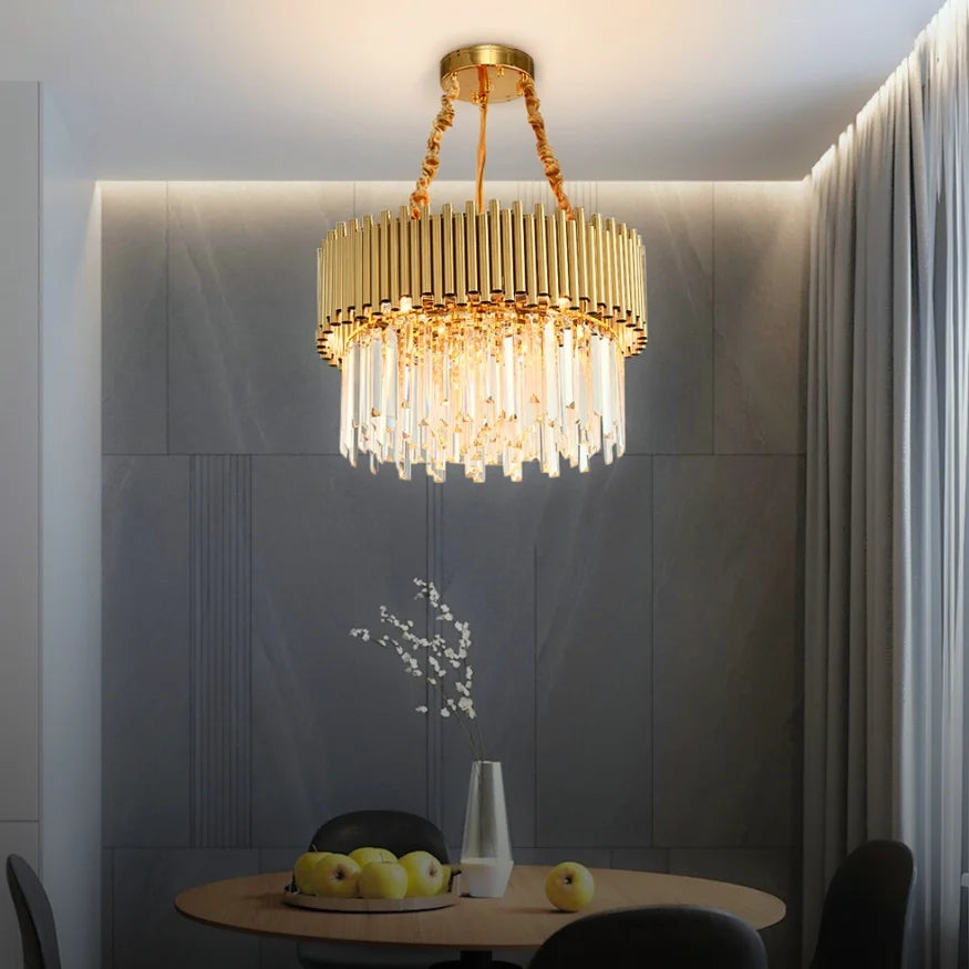 Gleam Gold and Crystal Chandelier