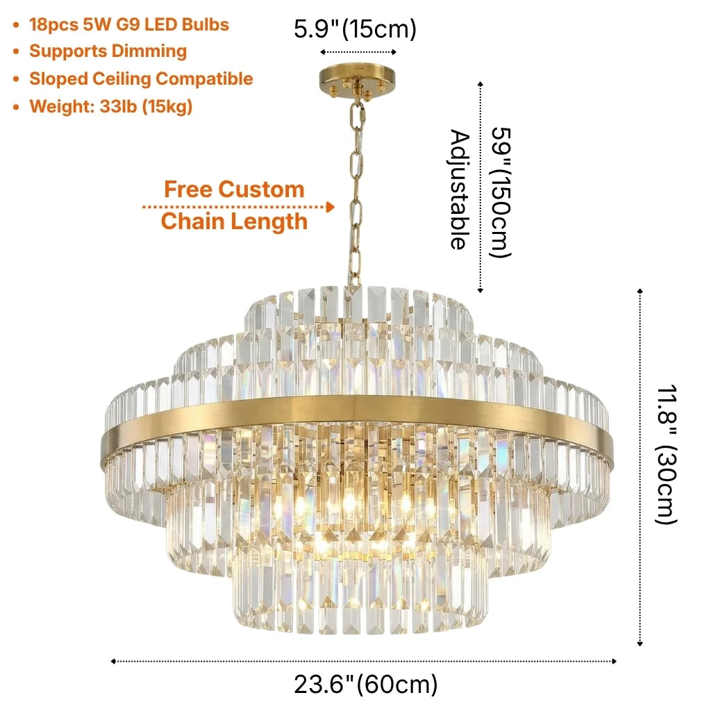 Luxury ceiling chandelier for upscale American home interiors