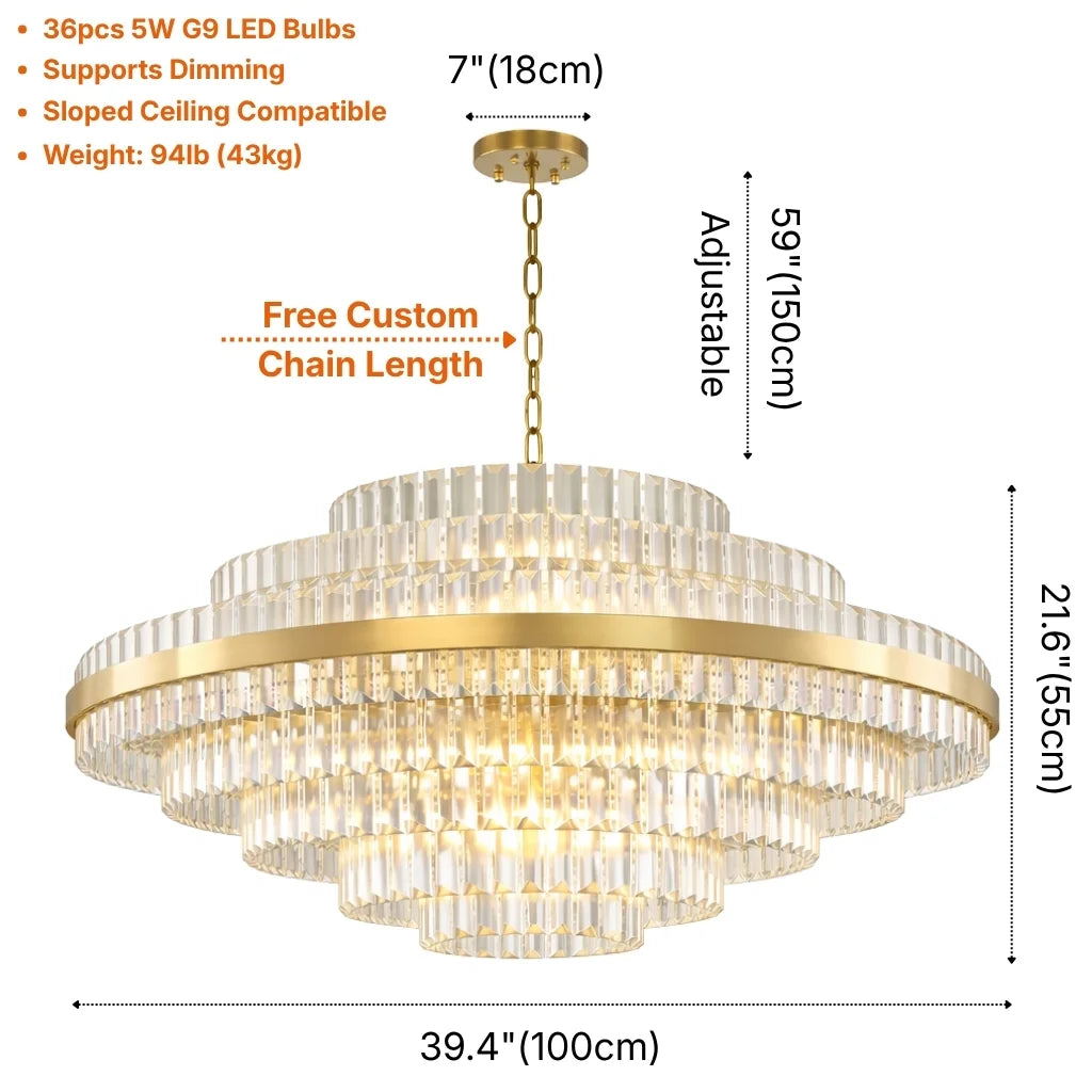 Contemporary chandelier lighting fixture for luxury home decor