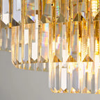 Modern brass pendant light for upscale American home interiors
