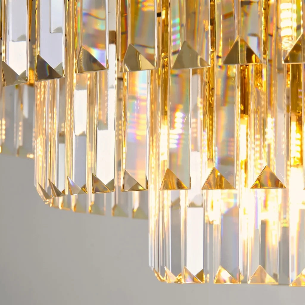 Modern brass pendant light for upscale American home interiors
