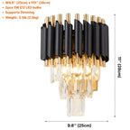 Ethereal Modern Black Crystal Wall Sconce