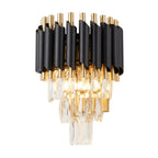 Ethereal Modern Black Crystal Wall Sconce