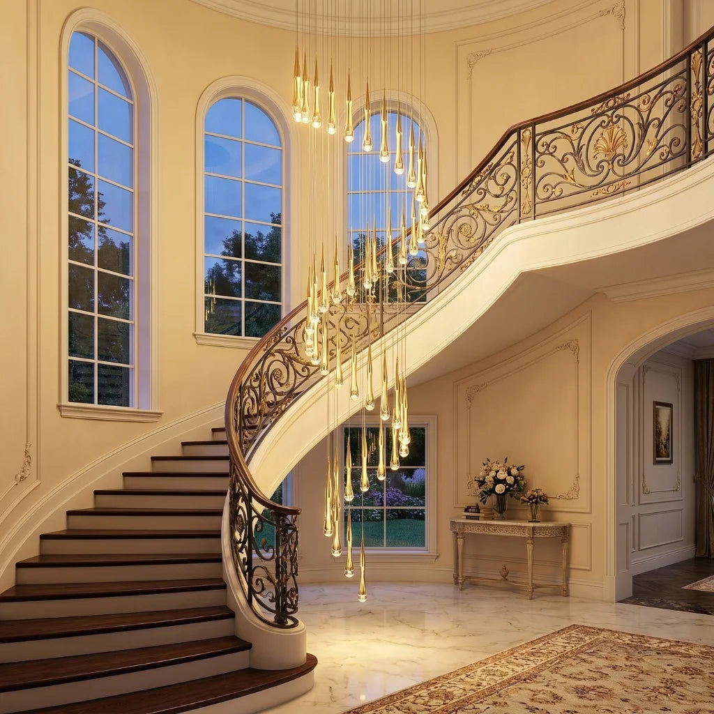Luxury ceiling chandelier for upscale American home interiors