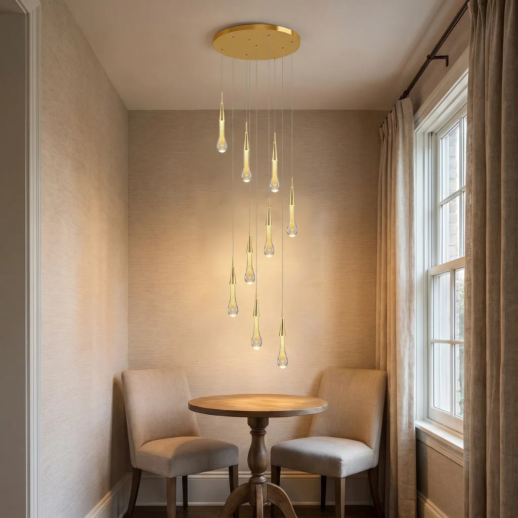 Meteors Spiral Crystal Staircase Chandelier for Tall Foyers & Stairwells