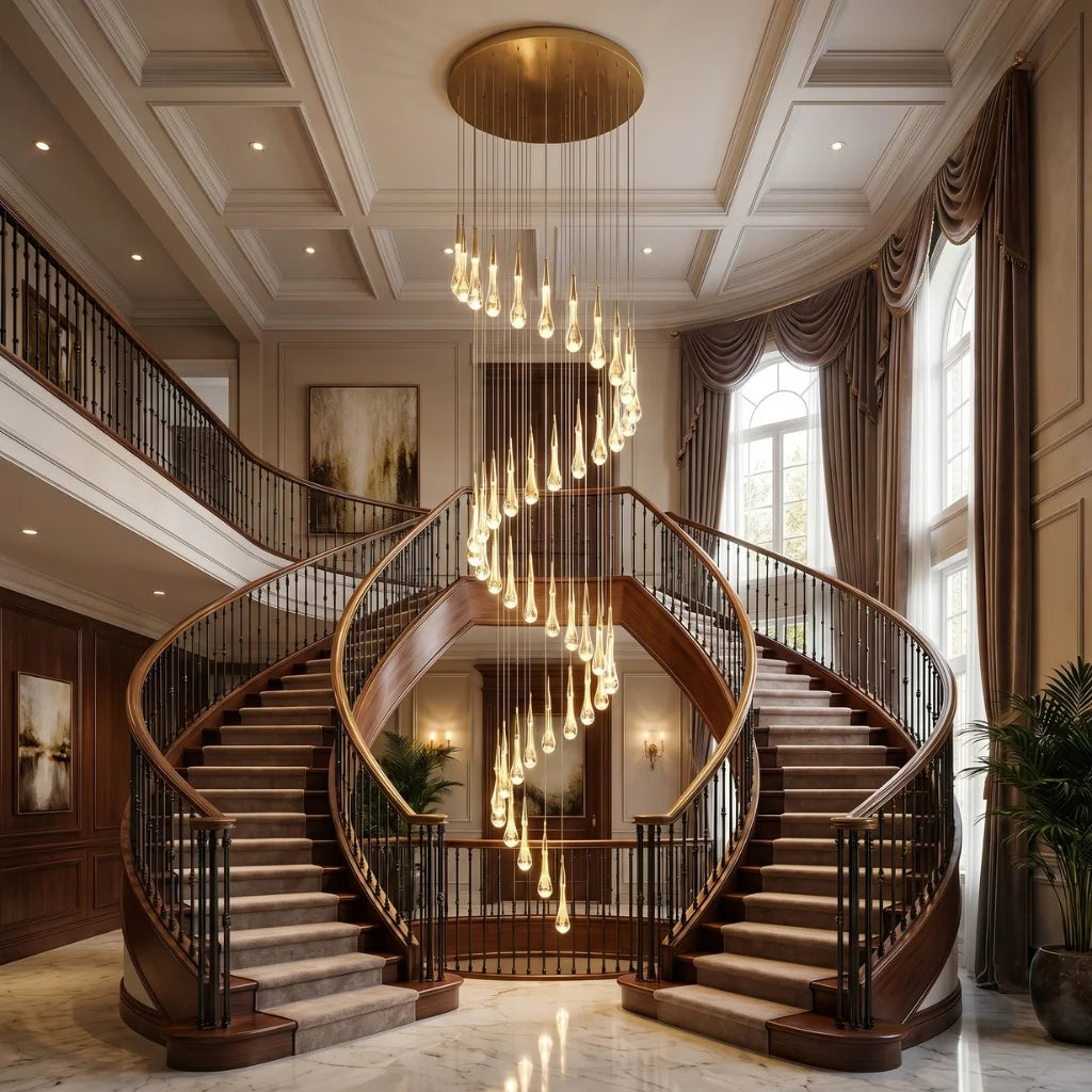 Modern chandelier light fixture for elegant living room decor