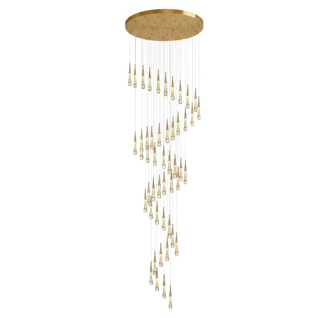 Meteors Spiral Crystal Staircase Chandelier for Tall Foyers & Stairwells