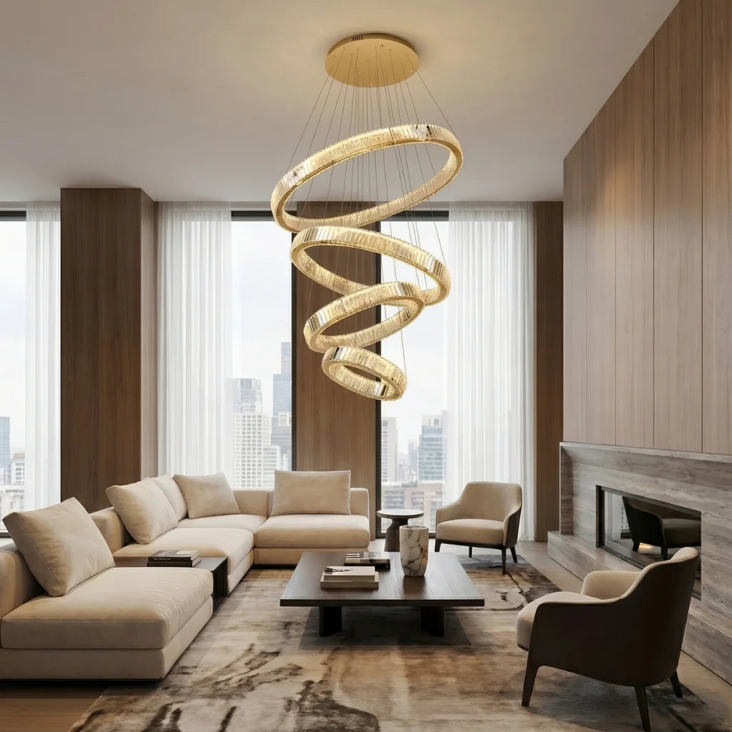 Dreams Crystal Staircase Chandelier for Tall Foyers & Stairwells