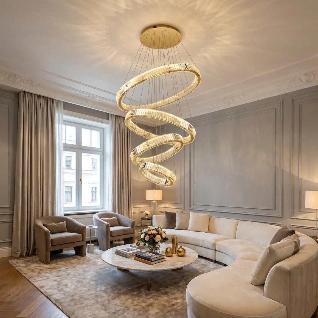 Dreams Crystal Staircase Chandelier for Tall Foyers & Stairwells