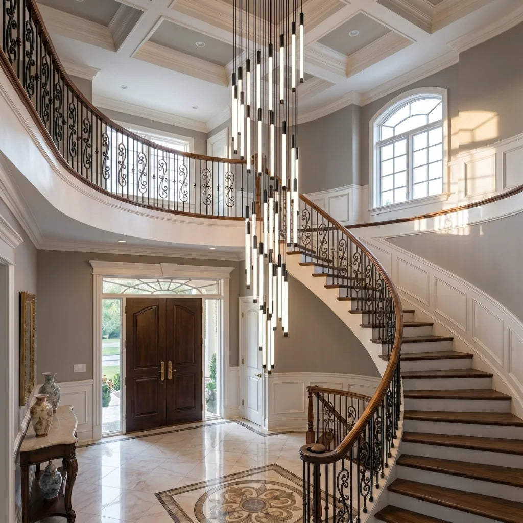 Modern chandelier light fixture for elegant living room decor