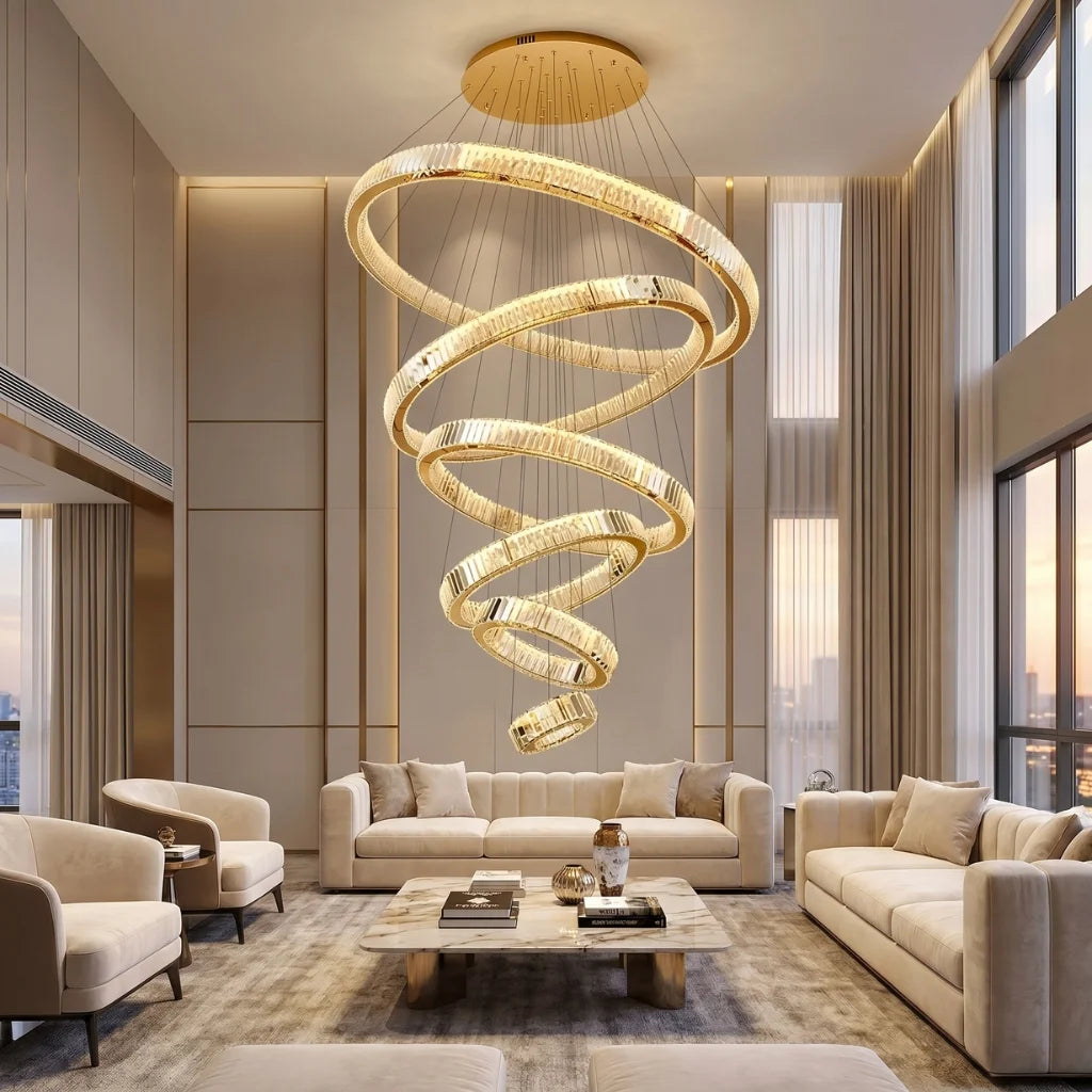 YOOGEE luxury crystal chandelier for modern dining room lighting