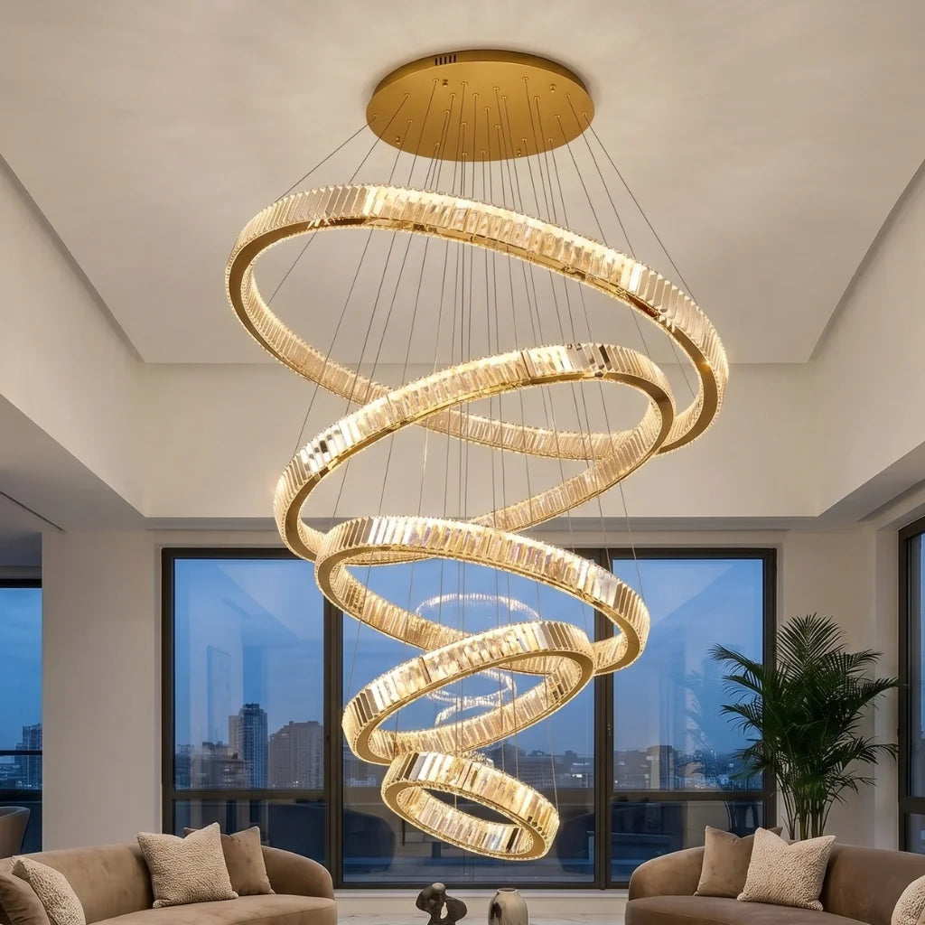 Dreams Crystal Staircase Chandelier for Tall Foyers & Stairwells