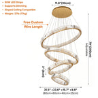 YOOGEE luxury crystal chandelier for modern dining room lighting