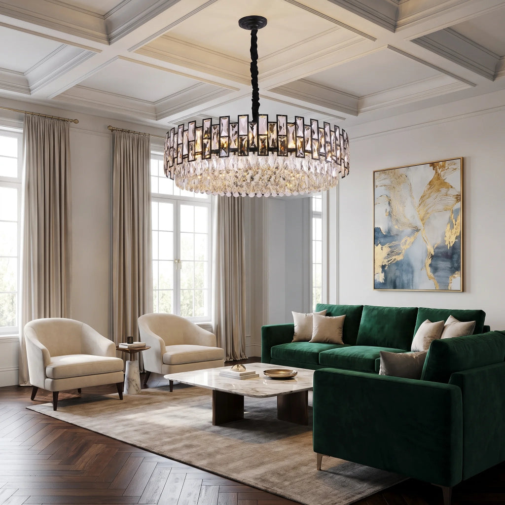 YOOGEE luxury crystal chandelier for modern dining room lighting