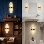 Vera Modern Gold Crystal Wall Sconce for Bedroom & Living Room