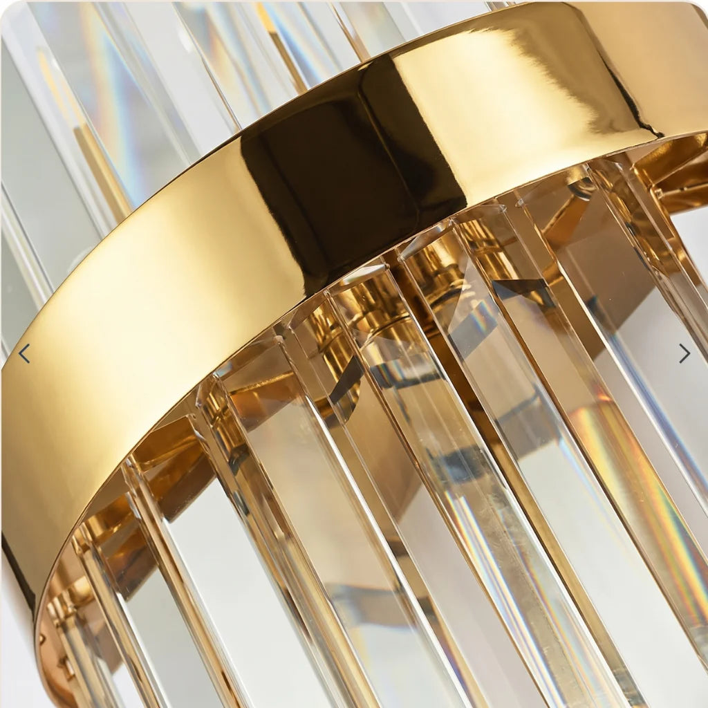 Vera Modern Gold Crystal Wall Sconce for Bedroom & Living Room