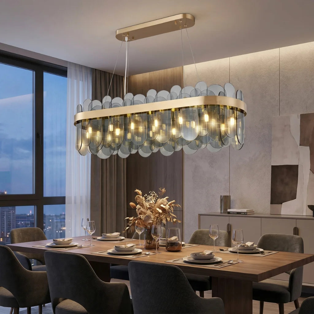 YOOGEE linear pendant light for kitchen and dining room lighting