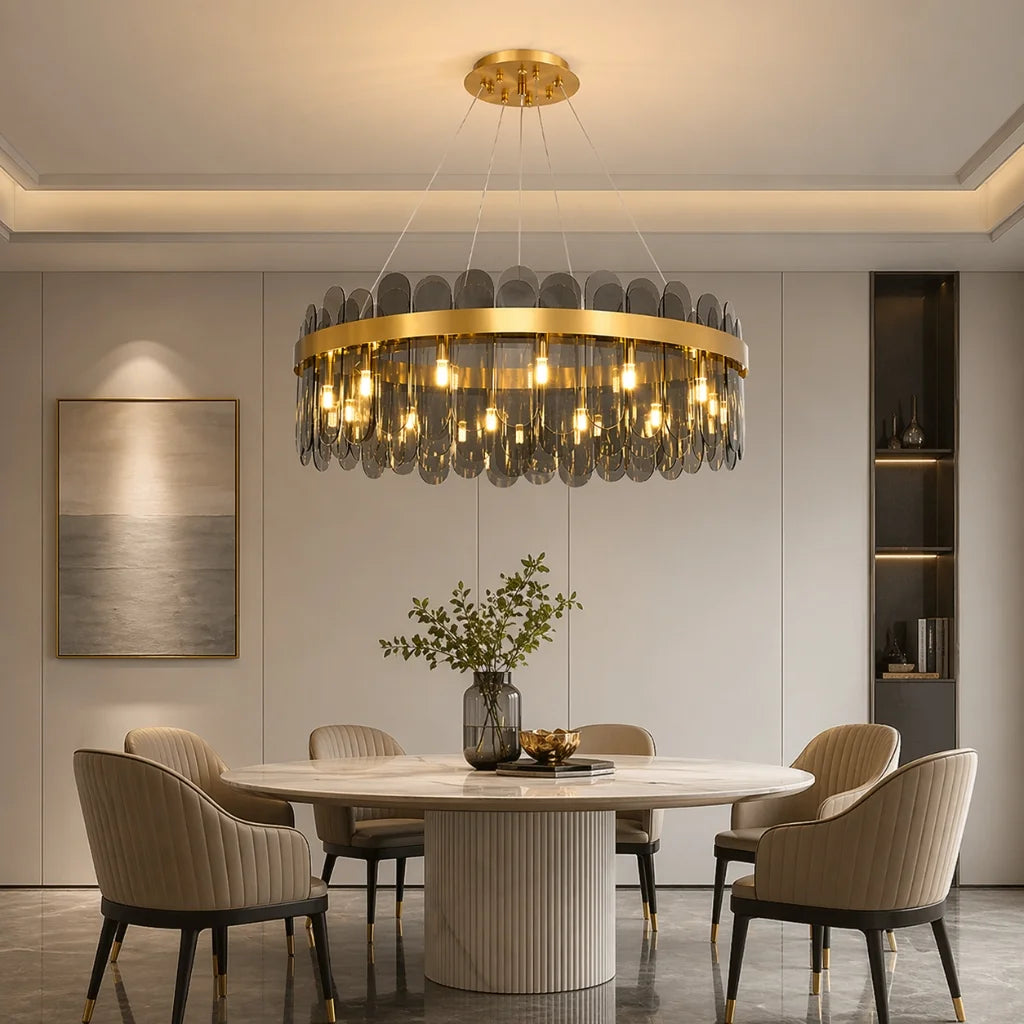 YOOGEE luxury crystal chandelier for modern dining room lighting