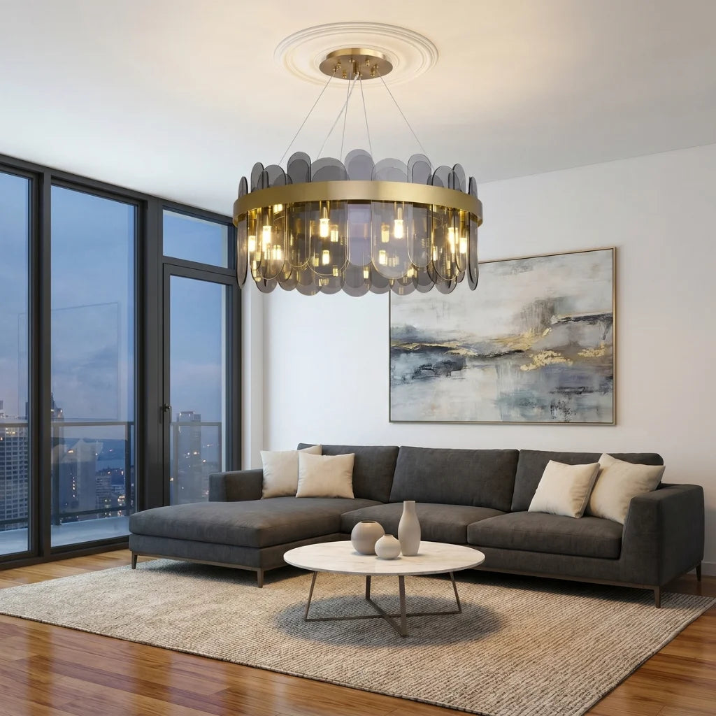 Luxury ceiling chandelier for upscale American home interiors