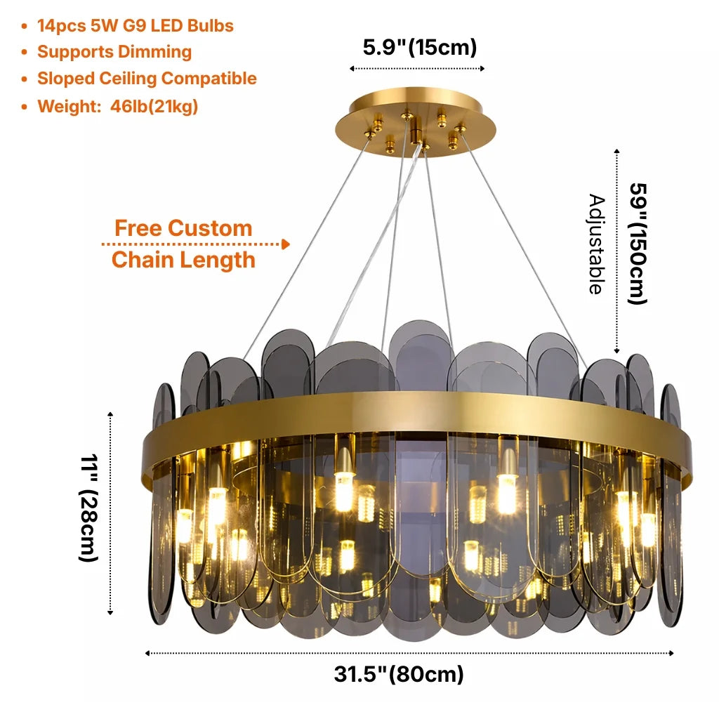Contemporary chandelier lighting fixture for luxury home decor