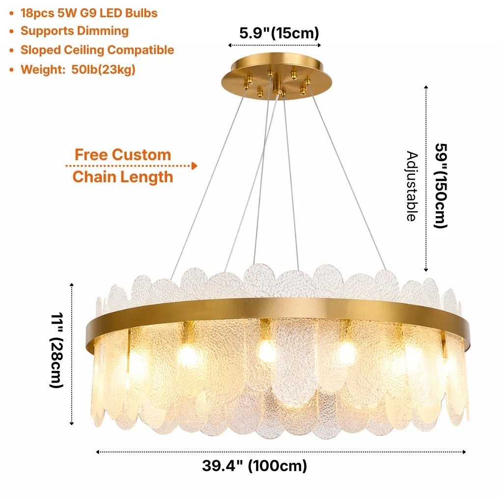 YOOGEE luxury crystal chandelier for modern dining room lighting