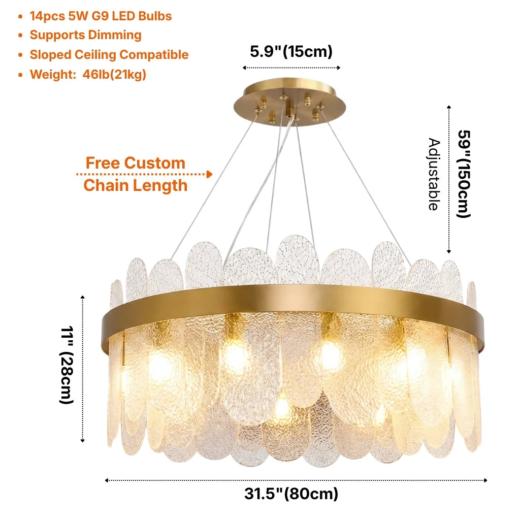 Modern chandelier light fixture for elegant living room decor